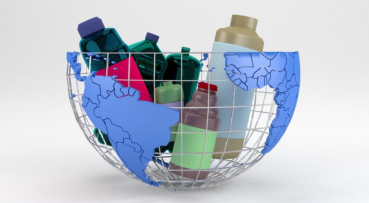 Plast. Foto Pixabay https://pixabay.com/no/illustrations/plast-avfall-resirkulering-s%C3%B8ppel-3577044/