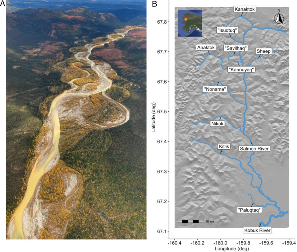 Bild på orange flodvatten i Alaska