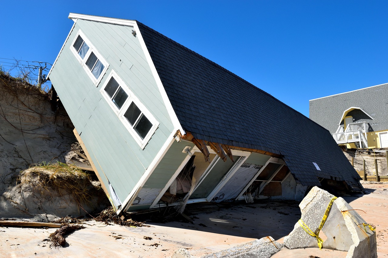 Stormskadat hus i USA