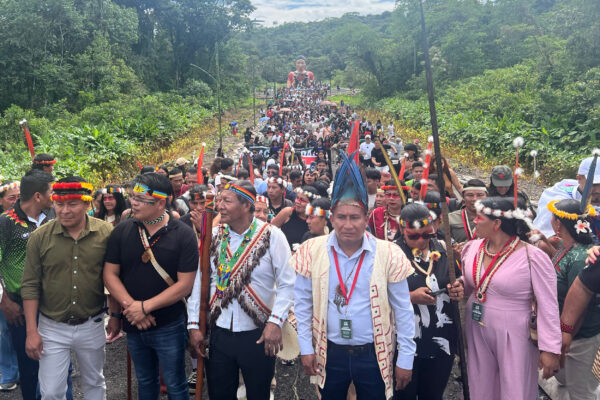 Indiansk demonstration i Ecuador