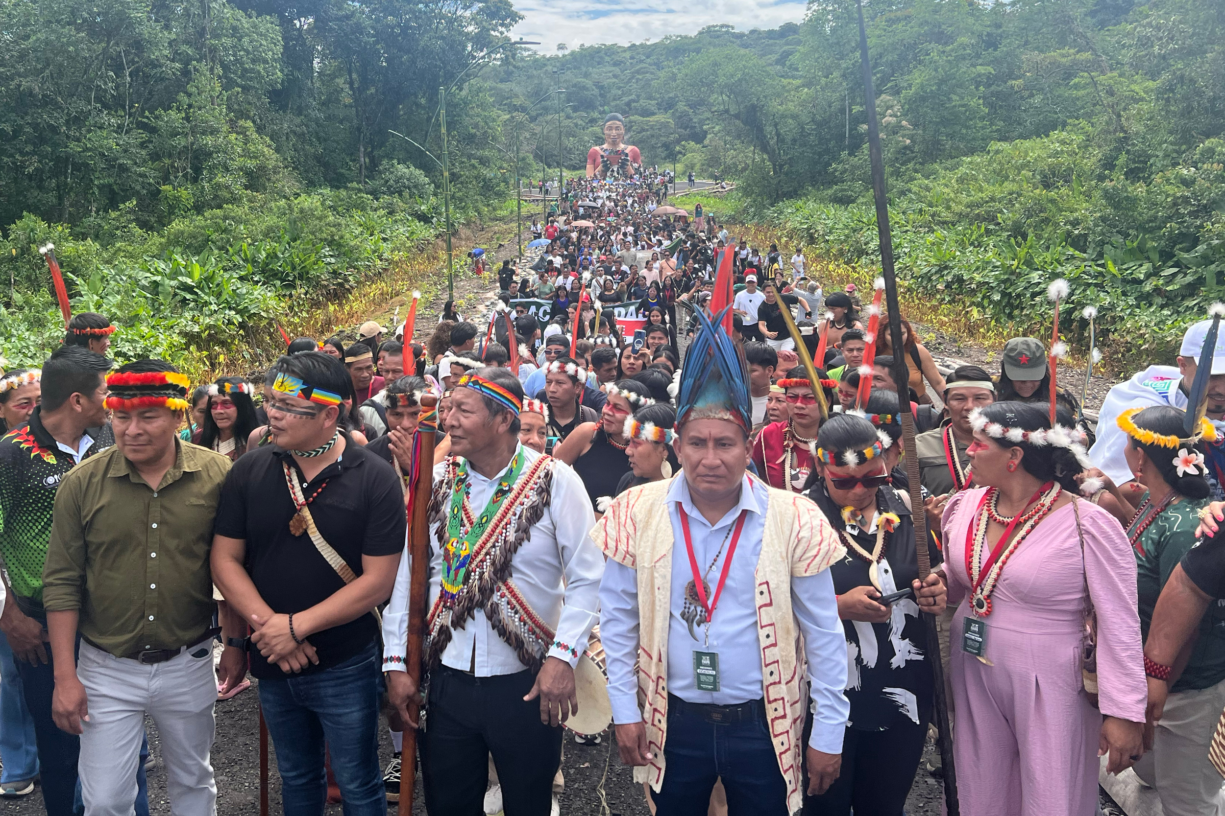 Indiansk demonstration i Ecuador